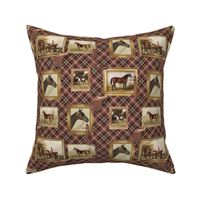 vintage equestrian wine plaid frames