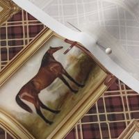 vintage equestrian wine plaid frames