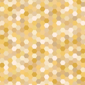 palazzo terrazzo sparkling bokeh effect hexies large 24 wallpaper scale in old gold warm neutral hexagons by Pippa Shaw