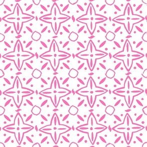 Lucy in the Sky - Diamonds and Stars - white and Hibiscus pink