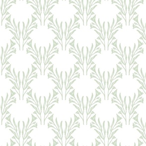 Traditional Lattice in White & Sage Green for Fabric, DIY Projects, & Wallpaper