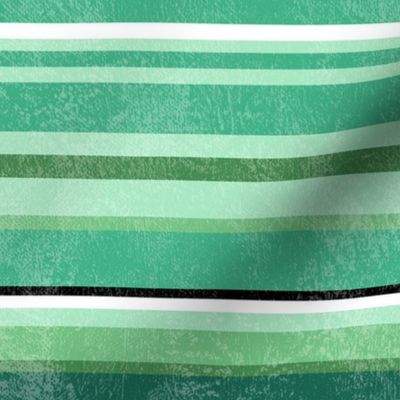 Large Scale Serape Stripes in Shades of Green