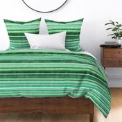 Large Scale Serape Stripes in Shades of Green