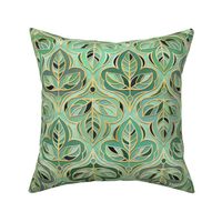 Gilded Viridian and Emerald Summer Leaf Tiles - medium