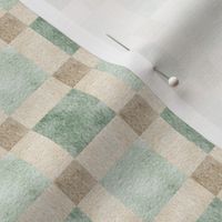 Neutral Plaid Blocks – Cream, Green and Light Minty Green Plaid Pattern, Gender Neutral Fabric (block J) small scale