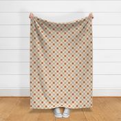 Neutral Block Pattern – Cream, Rust Red and Brown Plaid Fabric, Gender Neutral Fabric (block I)