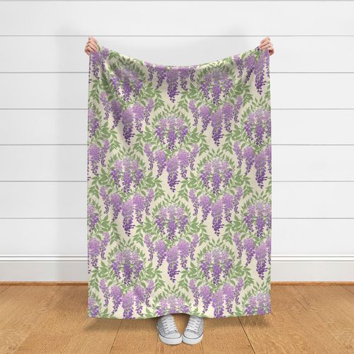 Wisteria Cluster Purple Green Yellow Large Scale