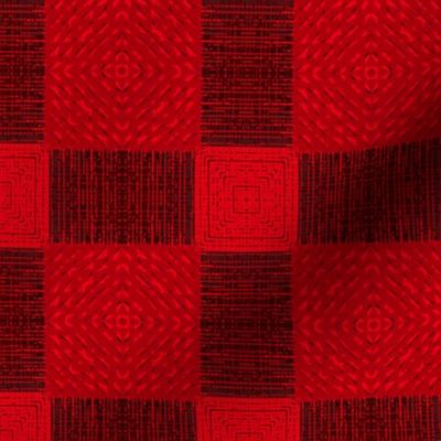 Ikat Plaid Weave in Red