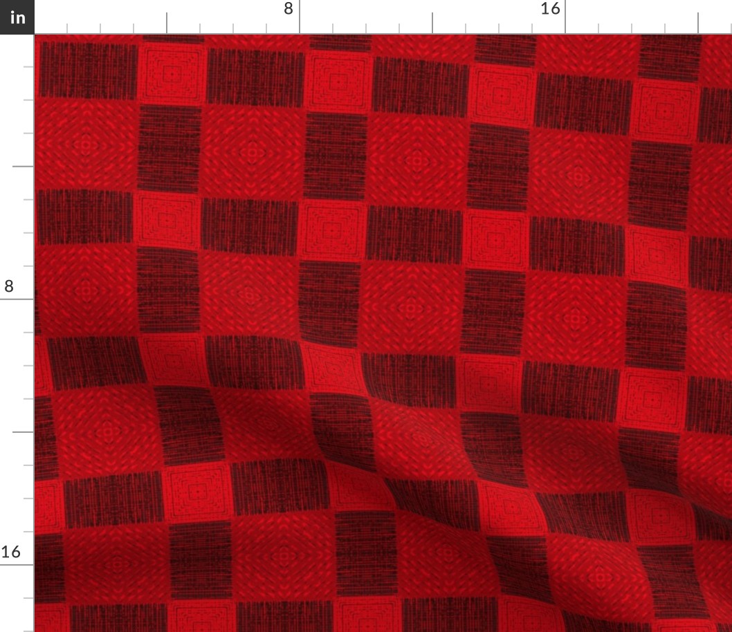 Ikat Plaid Weave in Red