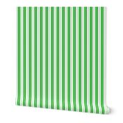 Kelly Green and White Vertical Double Mattress Ticking