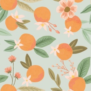 Orange Blossoms on Mint