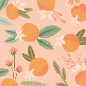 Orange Blossoms on Pink Jumbo