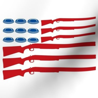 Trap Shooting Rifles and Clay Targets Patriotic USA Flag