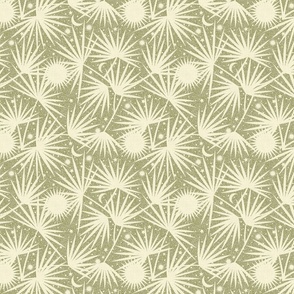 Tropical Jungle Sky - Magical Nature in Olive Green and Cream Shades / Medium