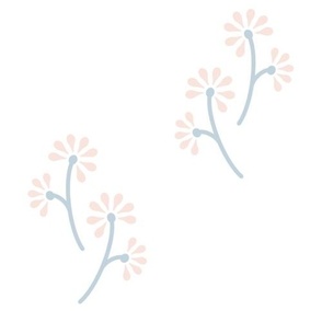 Peach Wish Flower on White // Regency Little Girl // JUMBO