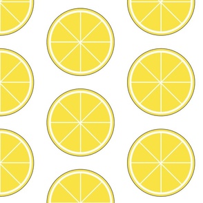 Lemon Slices White- Large Print