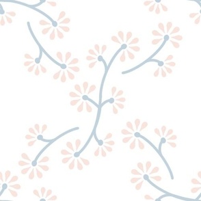 Diamond Peach Wish Flower on White // Regency Little Girl // JUMBO