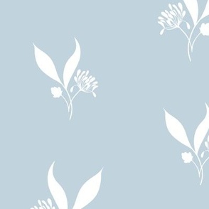 Summertime Sky Blue White Flower Silhouette // Regency Little Girl // JUMBO