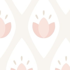 Tulip Diamond Quilt Beige, Coral, Peach // Regency Little Girl // JUMBO