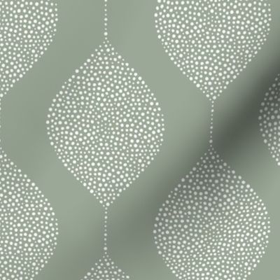 geometric drops - stippled droplets - wallpaper - sage -  LAD23