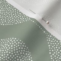 geometric drops - stippled droplets - wallpaper - sage -  LAD23