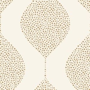 geometric drops - stippled droplets - wallpaper - golden brown/cream -  LAD23