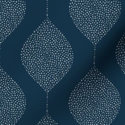 geometric drops - stippled droplets - wallpaper - dark blue  -  LAD23