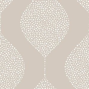 geometric drops - stippled droplets - wallpaper - cream/pewter  -  LAD23