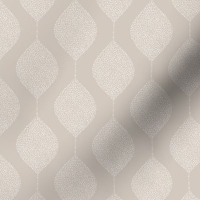 (small scale) geometric drops - stippled droplets - wallpaper - cream/pewter  -  LAD23