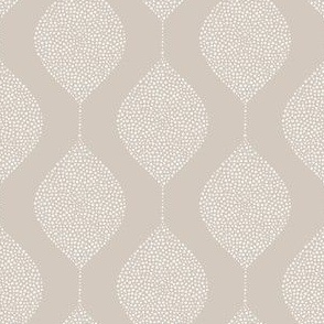 (small scale) geometric drops - stippled droplets - wallpaper - cream/pewter  -  LAD23