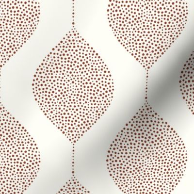 geometric drops - stippled droplets - wallpaper - rust/cream -  LAD23