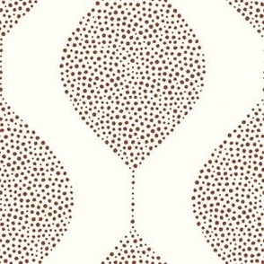 geometric drops - stippled droplets - wallpaper - rust/cream -  LAD23