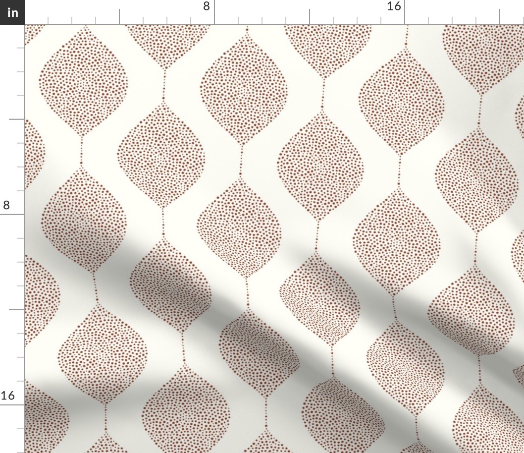 geometric drops - stippled droplets - wallpaper - rust/cream -  LAD23