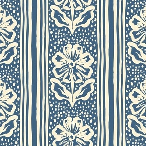 Block Print Floral - Blue