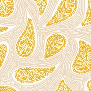 boho mustard paisley light wallpaper scalejpg