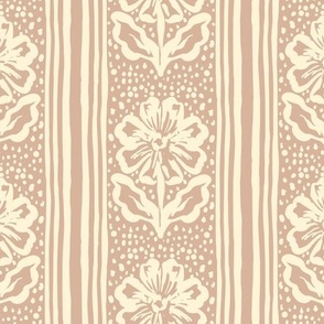 Block Print Floral - Tan