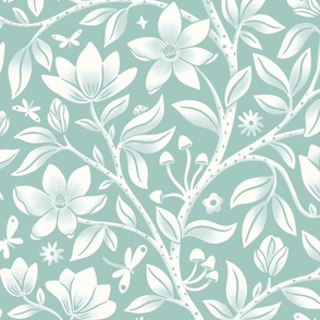 Magical Magnolia Floral, mint (Jumbo)