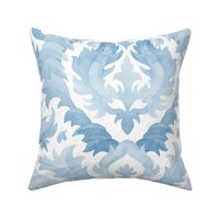 (large) Acanthus  leaves - watercolour damask, light blue