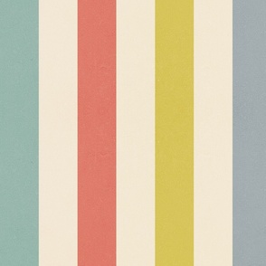 Retro Vertical Stripes on cream JUMBO 1. multicolour pastel