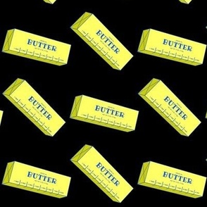 Stick of Butter Fabric on Black