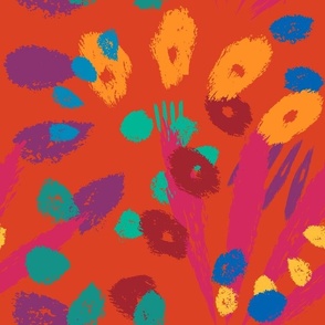 Tropical Abstract Dots in Spicy Orange