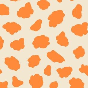 Western Cow Print in Tangerine Orange  2" to 4" Spots