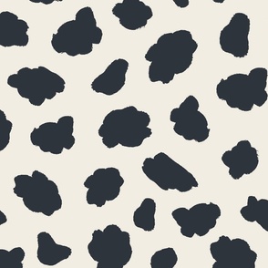 Soft Black and White Dairy Cow Print 2" to 4" Spots