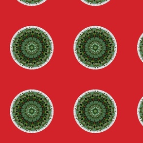 Holiday Mandala 2462 on Red