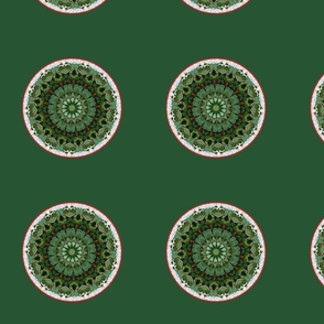 Holiday Mandala 2462 on Green