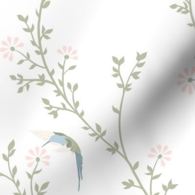 Hummingbird Trellis // Flowers & Leaves on Vines // Modern Vintage Little Girl // JUMBO
