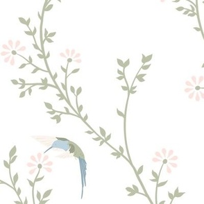 Hummingbird Trellis // Flowers & Leaves on Vines // Modern Vintage Little Girl // JUMBO