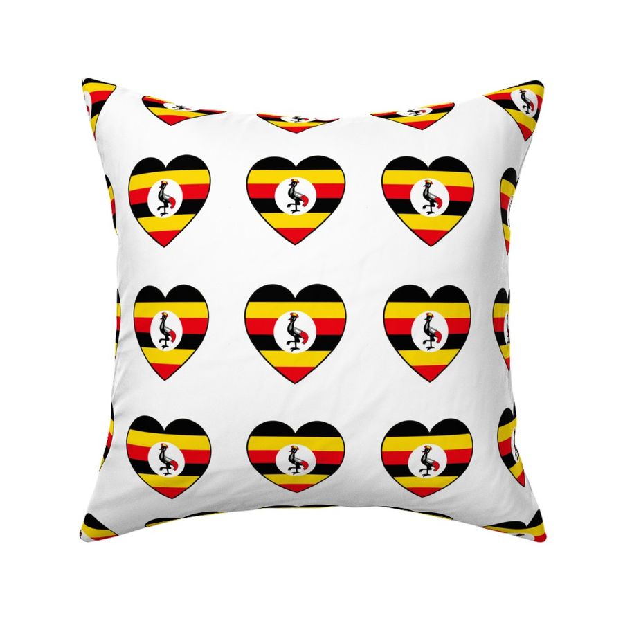 Ugandan flag hearts