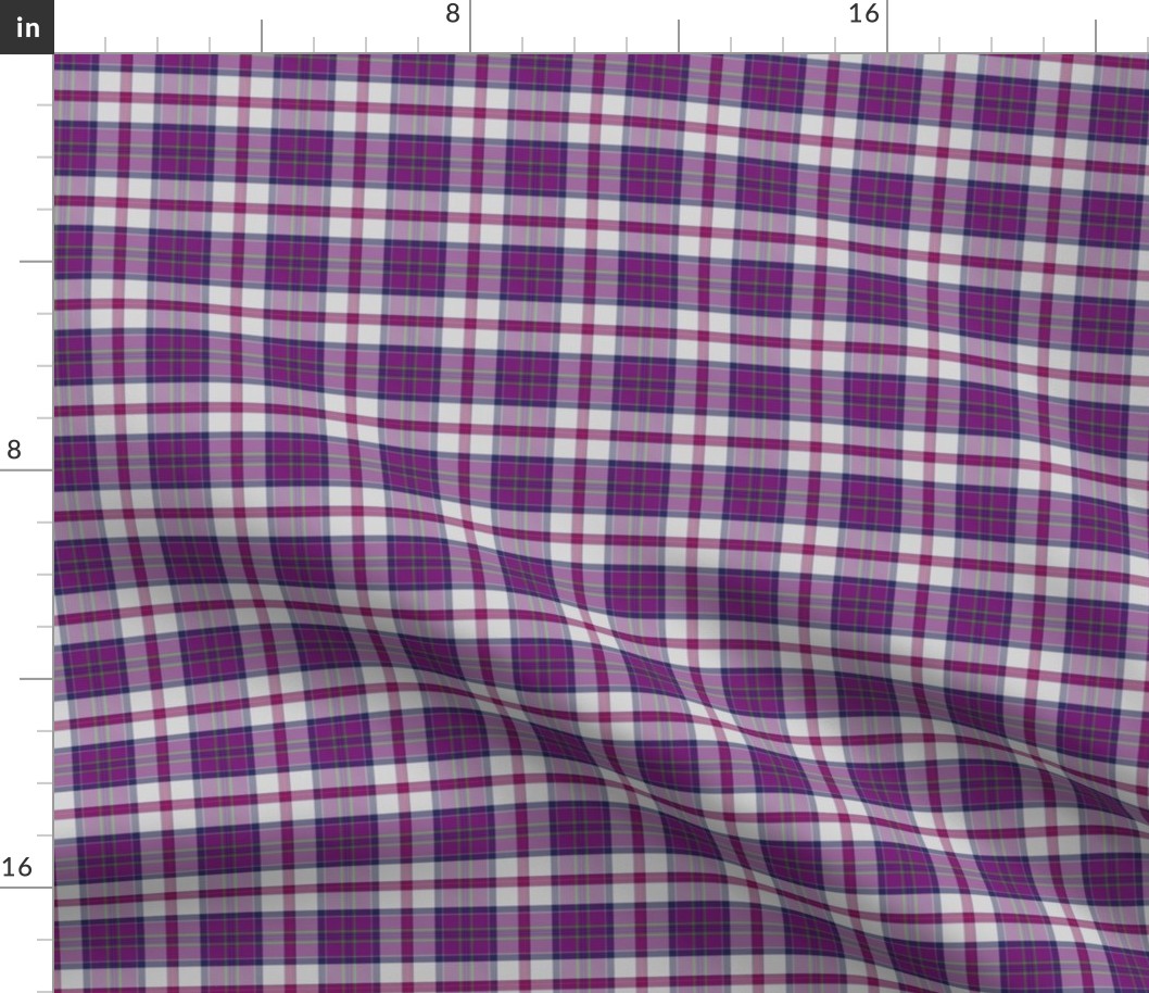 Large Summer Plaid Purple Red White