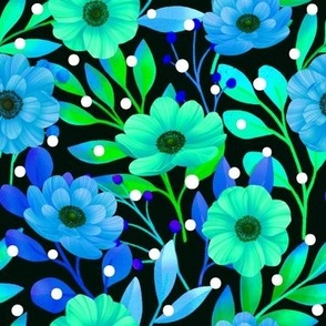 Blue + Teal Pop Floral